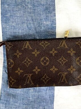 Louis Vuitton Monogram Canvas Cosmetic Pouch in Brown with Gold Hardware